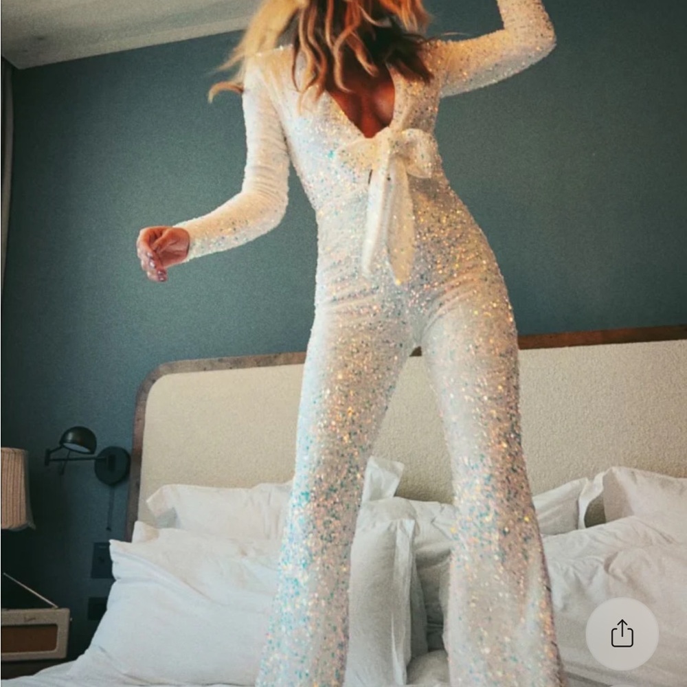 Show Me Your MuMu Sparkling White Jumpsuit